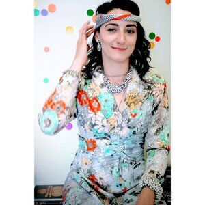 Plisse Polka Dots Scarf Made in Italy Vintage Accessories